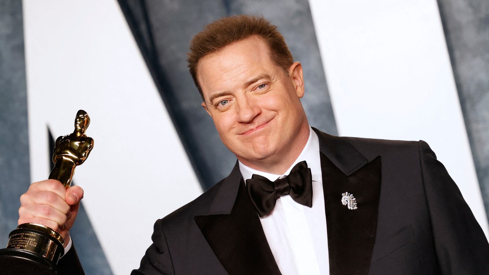 US actor Brendan Fraser, winner of the Oscar for Best Actor in a Leading Role for "The Whale"