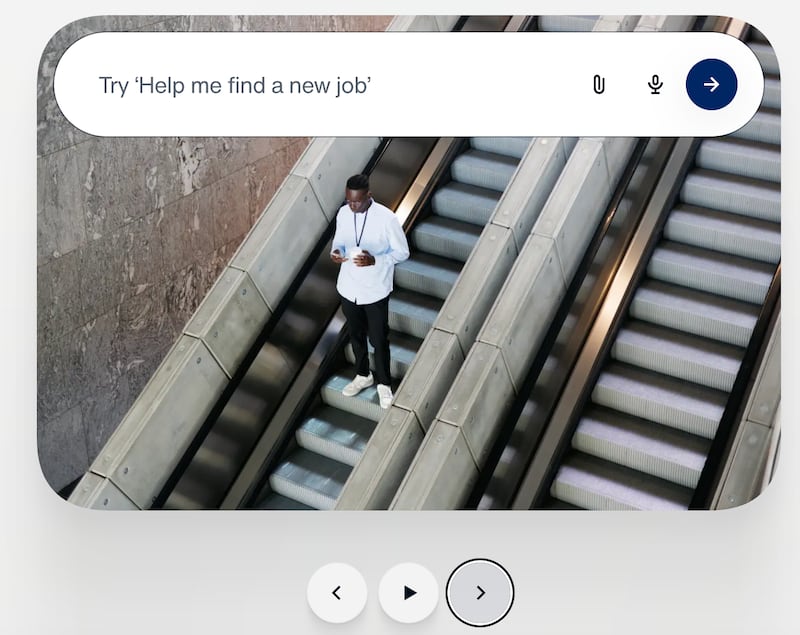 Man on an escalator
