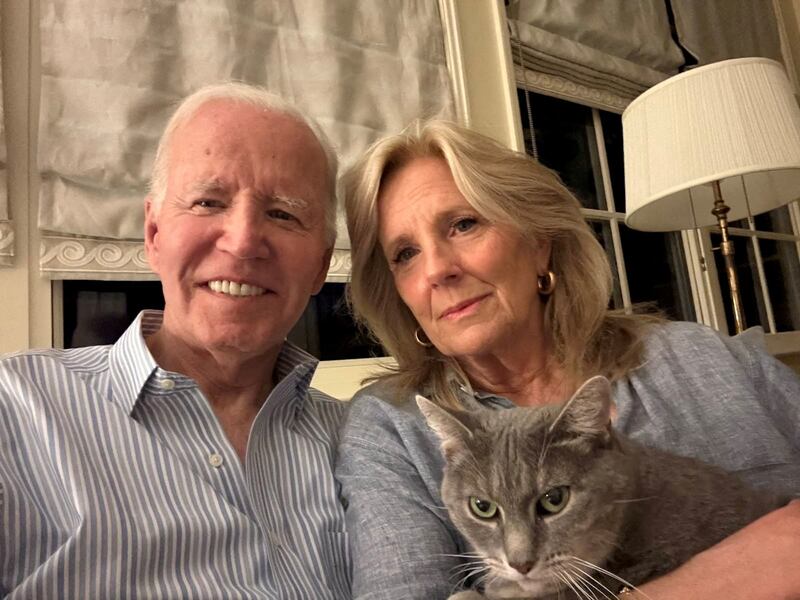Joe and Jill Biden posted a selfie to social media the morning after the former president’s cancer diagnosis was revealed. The post read, “Cancer touches us all. Like so many of you, Jill and I have learned that we are strongest in the broken places. Thank you for lifting us up with love and support.”
