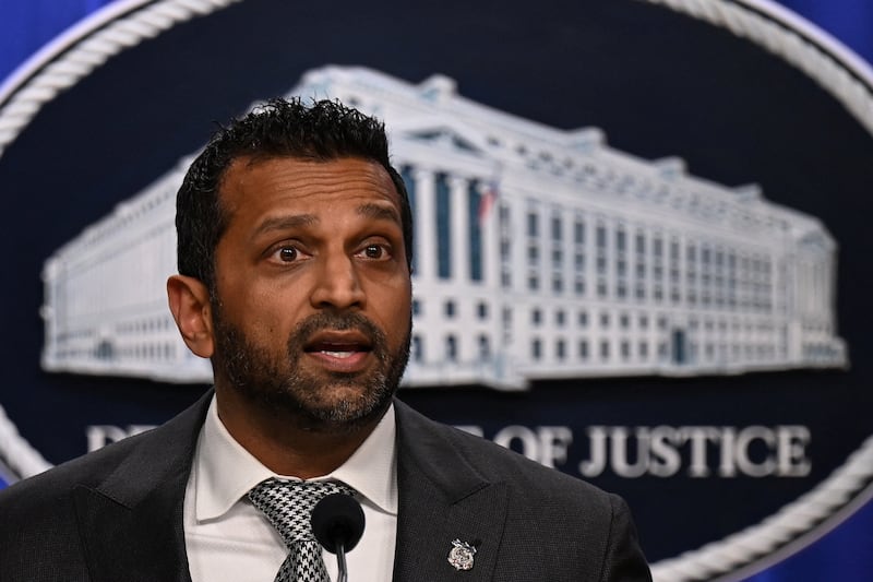 Federal Bureau of Investigation (FBI) Director Kash Patel speaks during a press conference held by Acting U.S. Attorney General Todd Blanche at the Department of Justice in Washington, D.C., U.S., April 21, 2026.