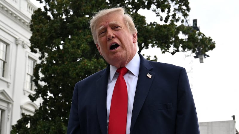 US President Donald Trump speaks to the media as he departs the White House on the South Lawn in Washington, DC, US, September 26, 2026.