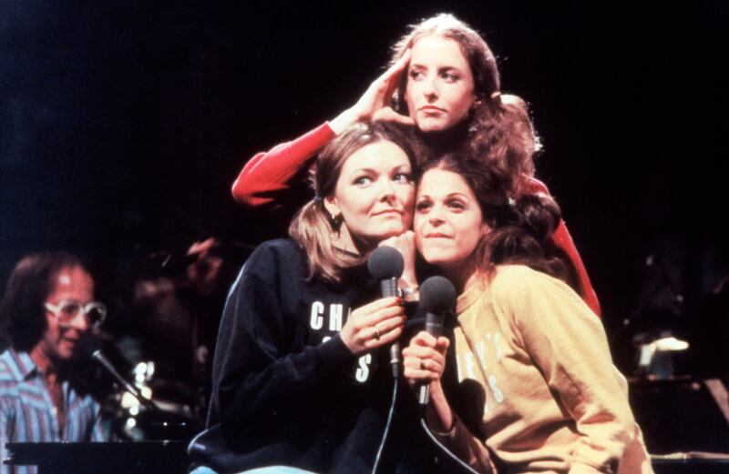 Jane Curtin, Laraine Newman, Gilda Radner during the 'Chevy's Girls' skit on September 25, 1976.