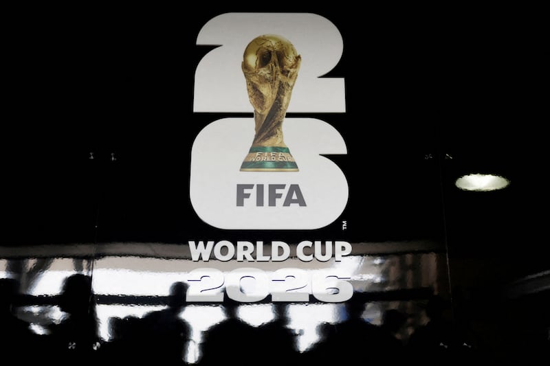 FILE PHOTO: Soccer Football - FIFA World Cup 2026 - New York/New Jersey Stadium Tour - New York/New Jersey Stadium, East Rutherford, New Jersey, U.S. - June 10, 2026 General view of FIFA World Cup 2026 branding inside the stadium REUTERS/Jeenah Moon/File Photo
