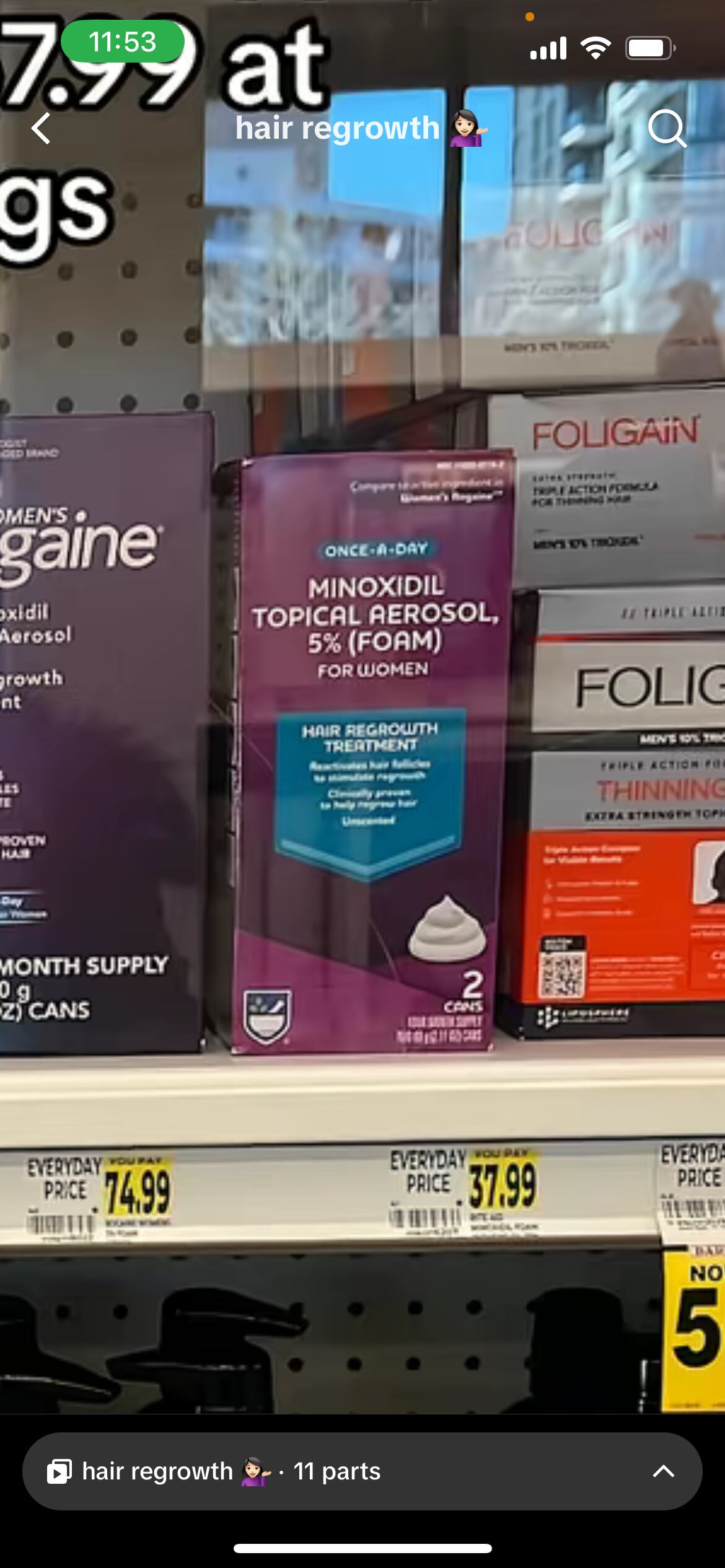 The exact kind of minoxidil Kianna bought from the drugstore.