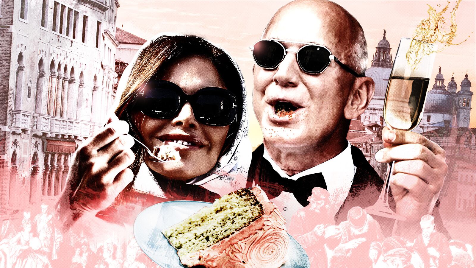 Lauren Sánchez and Jeff Bezos's wedding in an ad for socialism.