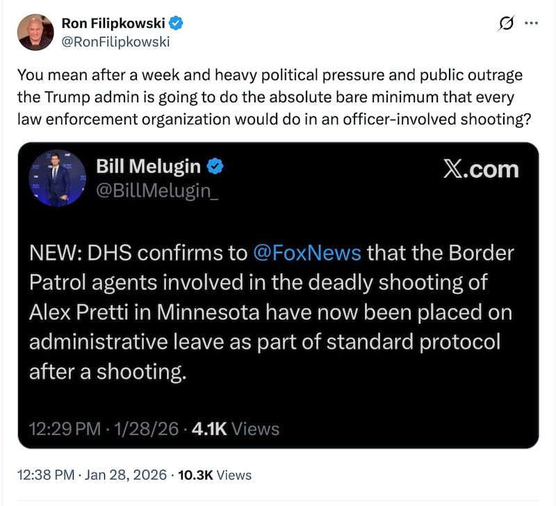 Critics of the Trump administration are not impressed by DHS placing the Border Patrol officers who killed Alex Pretti on paid administrative leave.