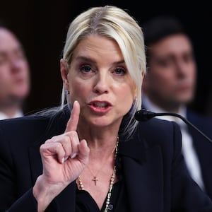 Attorney General Pam Bondi testifies before the Senate Judiciary Committee in the Hart Senate Office Building on Capitol Hill on October 07, 2025 in Washington, DC.