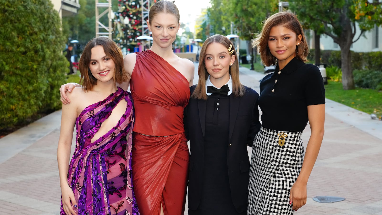 A photo of Maude Apatow, Hunter Schafer, Sydney Sweeney, and Zendaya