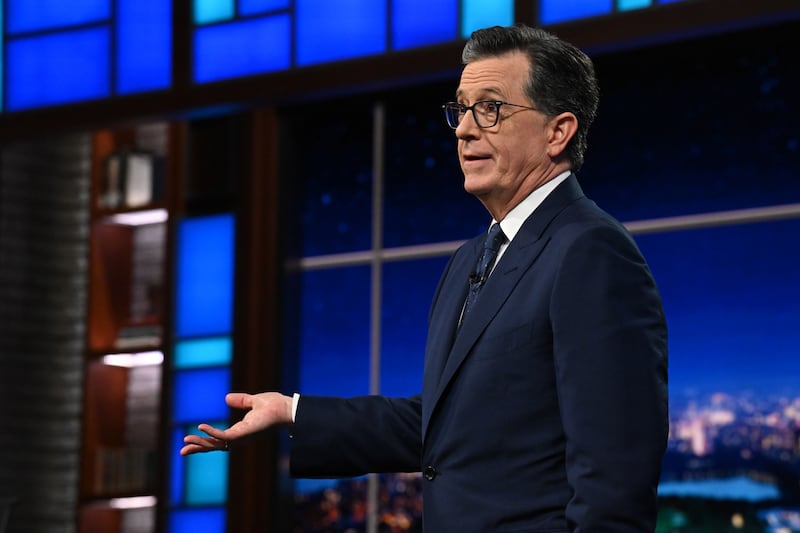 Stephen Colbert presenting the final ever episode of "The Late Show" on Thursday night.
