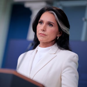 White House Director of National Intelligence Tulsi Gabbard talks to reporters in the Brady Press Briefing Room at the White House on July 23, 2025 in Washington,
