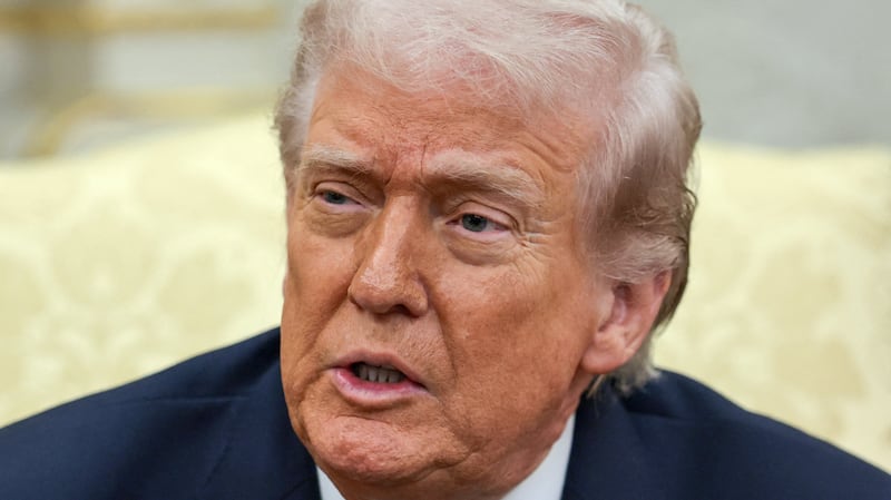 U.S. President Donald Trump speaks as he meets with German Chancellor Friedrich Merz (not pictured) in the Oval Office at the White House in Washington, D.C., U.S., March 3, 2026. REUTERS/Jonathan Ernst