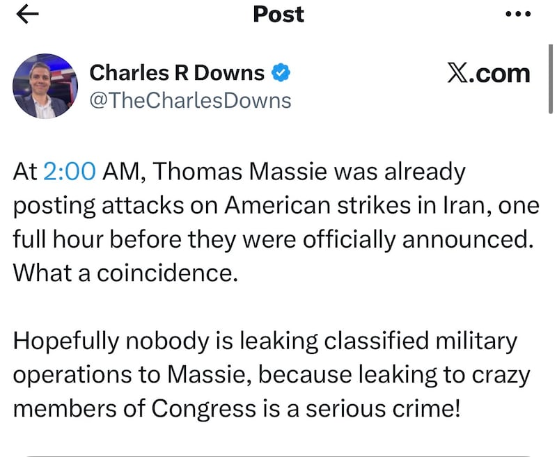 One of Loomer's henchmen was the first to turn attention towards Massie.