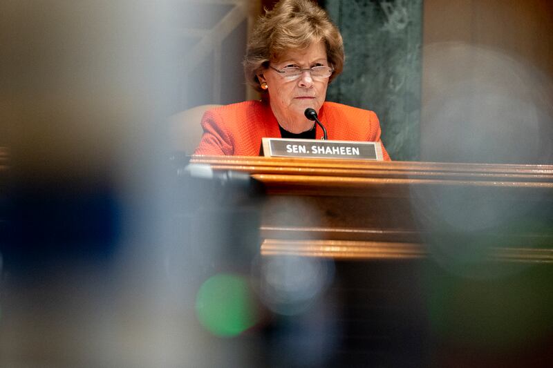 Chairwoman Sen. Jeanne Shaheen (D-NH) listens during a Senate Appropriations Subcommittee on Commerce, Justice, Science, and Related Agencies hearing