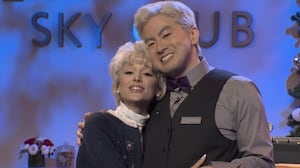 Ariana Grande and Bowen Yang on 'Saturday Night Live' on Saturday, December 20, 2025, for Yang's last show as a cast member.