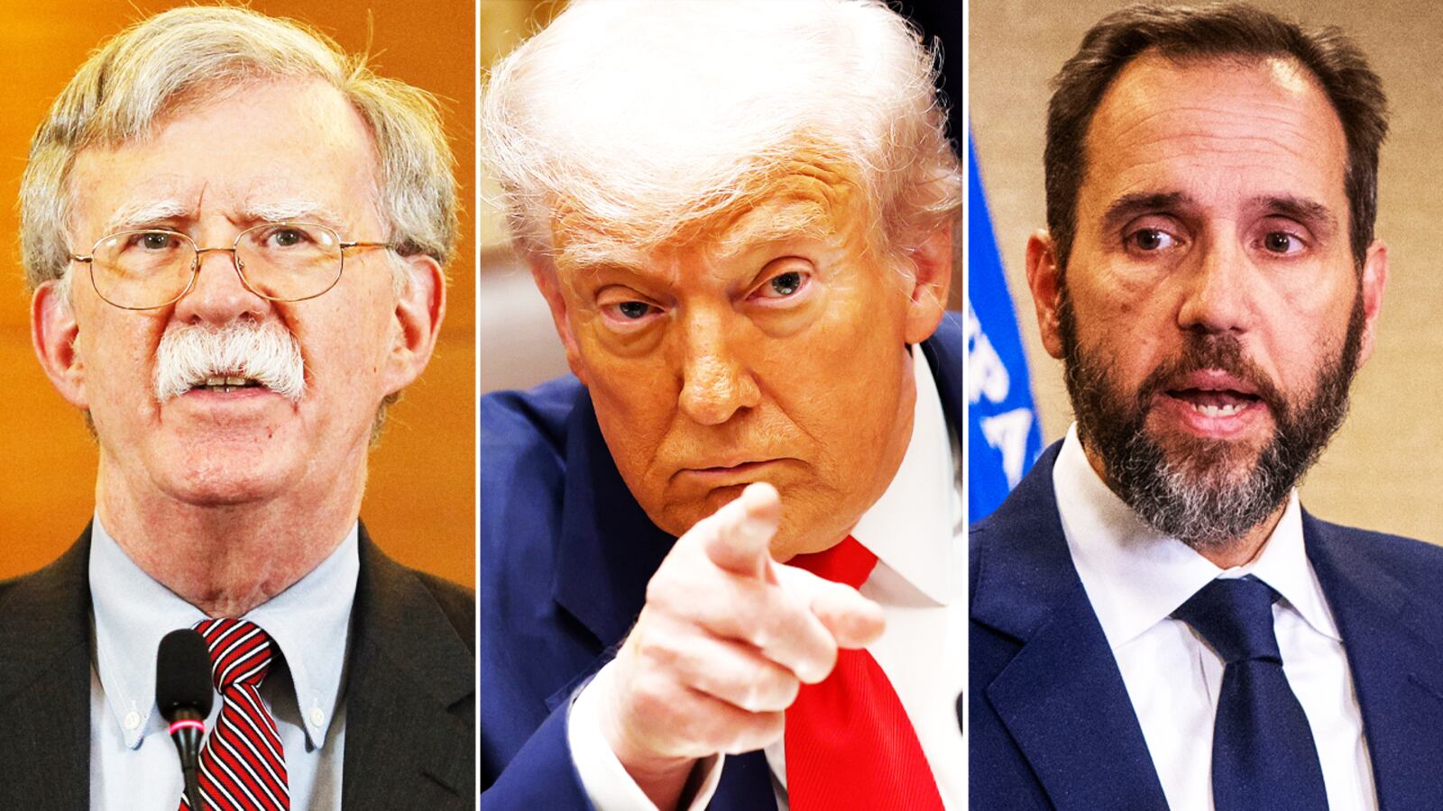 John Bolton, Donald Trump, and Jack Smith.