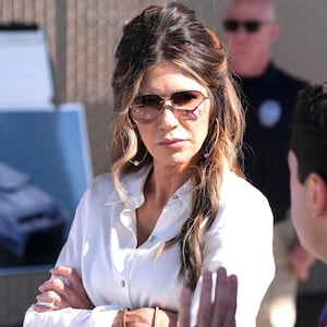 U.S. Homeland Security Secretary Kristi Noem participates in a briefing at the Federal Law Enforcement Training Centers