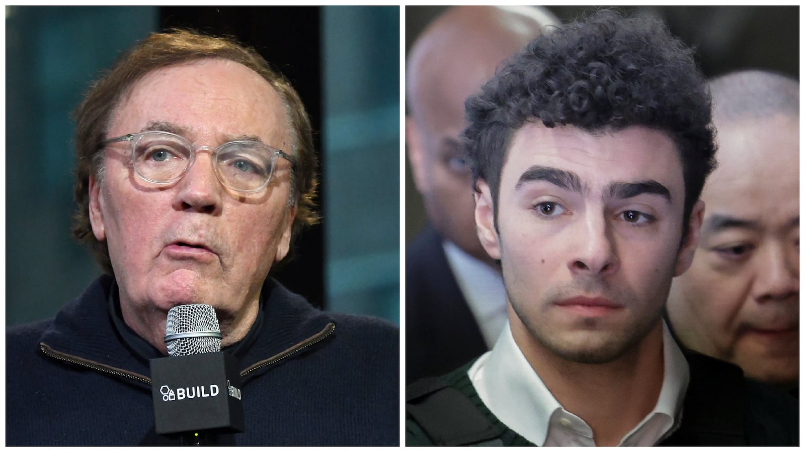 Author James Patterson, left, will co-author a book about Luigi Mangione, right.