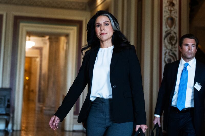 UNITED STATES - JUNE 17: Tulsi Gabbard, director of National Intelligence, arrives to the U.S. Capitol for a Senate Appropriations Subcommittee on Defense
Subcommittee closed hearing titled "A Review of the President's FY2026 Budget Request for the Intelligence Community," on Tuesday, June 17, 2025. (Tom Williams/CQ-Roll Call, Inc via Getty Images)