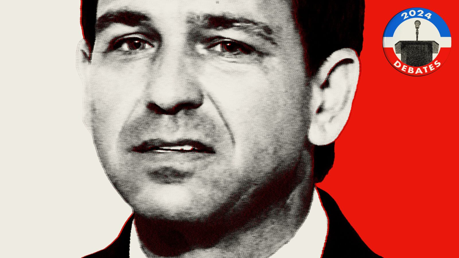 Photo illustration of Ron DeSantis