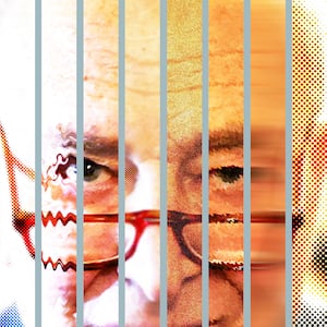 distorted image of Chuck Schumer