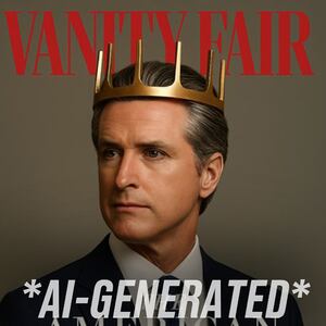 Gavin Newsom on an AI generated cover of Vanity Fair