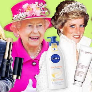 A photo illo illustration of Kate Middleton, Queen Elizabeth, Princess Diana, and Meghan Markle for The Looker.