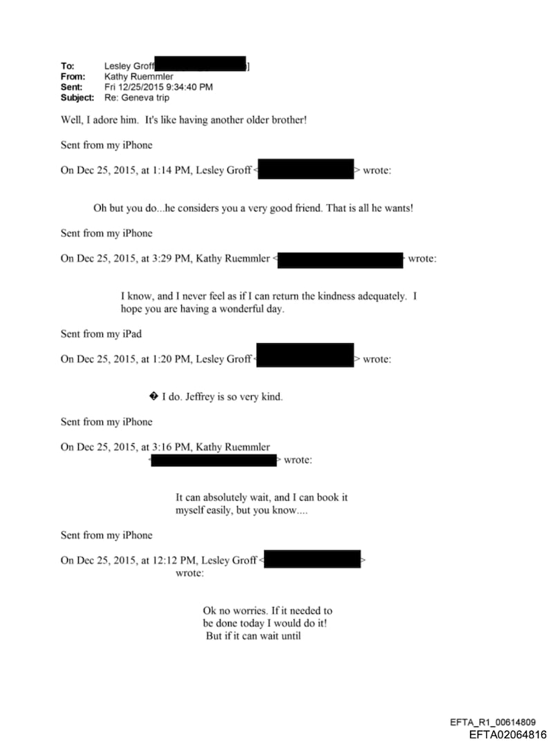 Kathy Ruemmler emails about Jeffrey Epstein