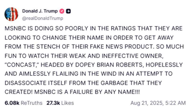 Donald Trump mocked the rebrand in a post on Truth Social.