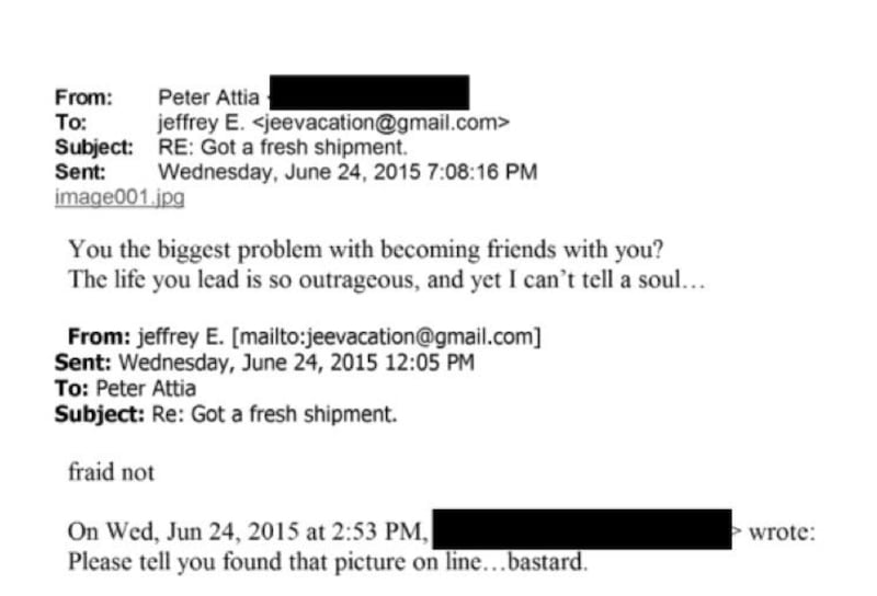 Peter Attia's email to Epstein.