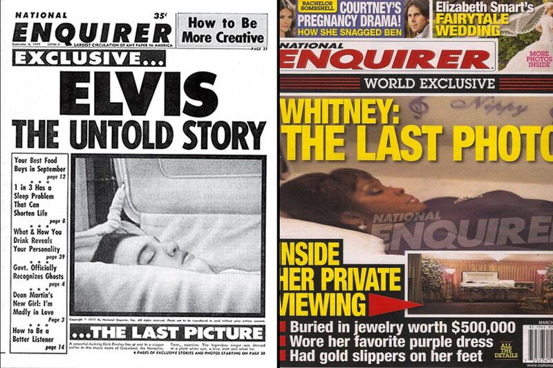 galleries/2012/04/19/controversial-photos-u-s-soldiers-with-taliban-bodies-whitney-houstons-death-and-more/controversial-photos-national-enquirer-elvis-whitney_z6l8az