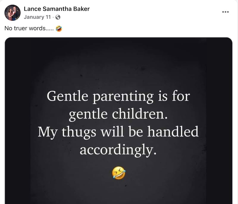Samantha Baker Facebook post, January 2026.