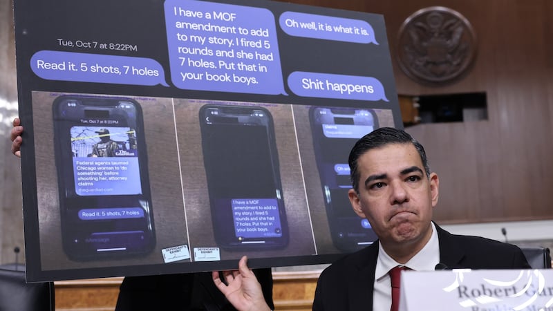 WASHINGTON, DC - FEBRUARY 03: U.S. Rep. Robert Garcia (D-CA) speaks during a public forum on violent use of force by Department of Homeland Security (DHS) agents, at the Dirksen Senate Office Building on Capitol Hill on February 03, 2026 in Washington, DC. The forum, hosted by Democratic lawmakers, is hearing testimony from Brent and Luke Granger, whose sister Renee Good, was shot and killed by ICE agents in Minneapolis and Marimar Martinez, who survived after being shot by CBP agents in Chicago. (Photo by Win McNamee/Getty Images)