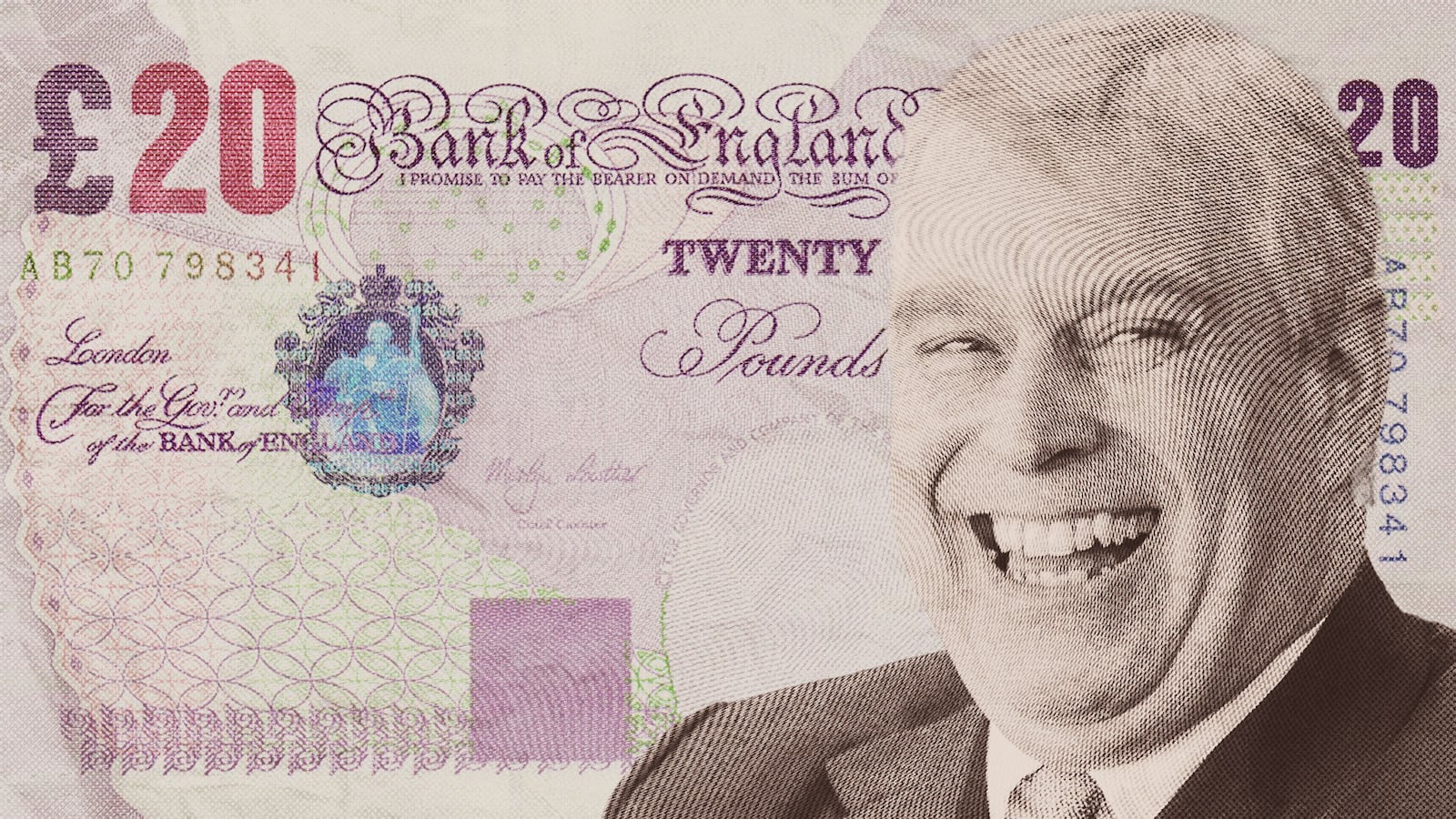 Prince Andrew on a 20 pound sterling note