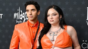 Paul W. Downs and Megan Stalter at the 31st Annual Critics Choice Awards held at the Barker Hangar on January 04, 2026 in Santa Monica, California.