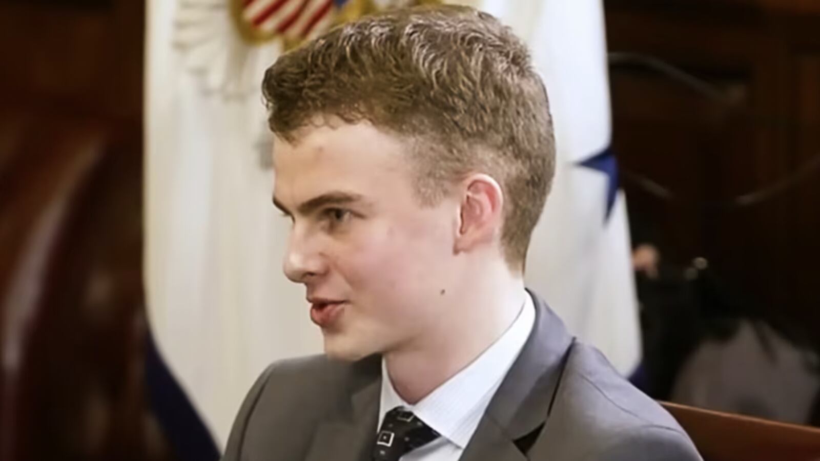 Edward Coristine during a Fox News interview in May.