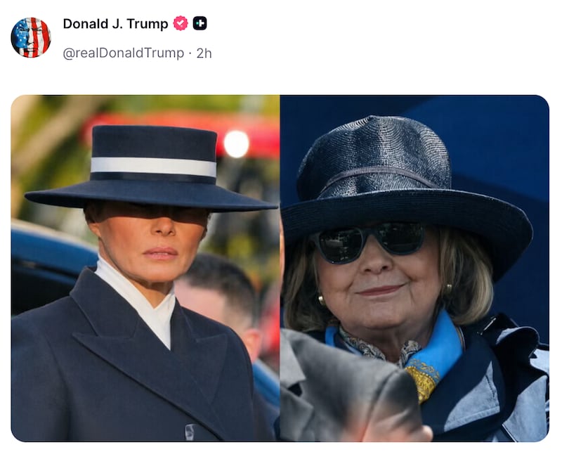 Donald Trump compares First Ladies on Truth Social.