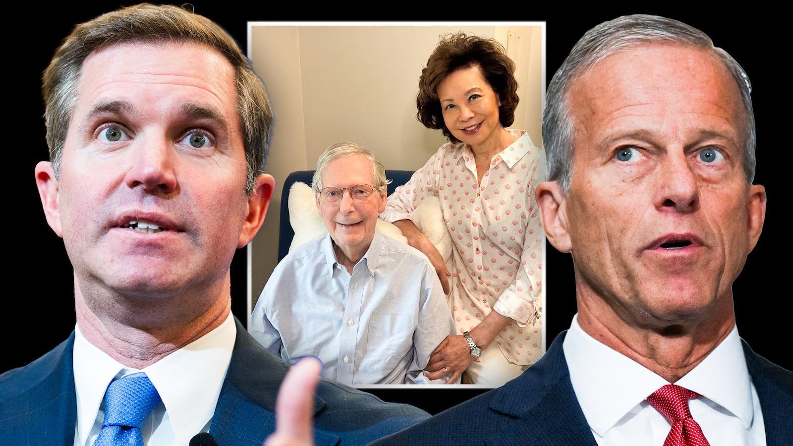KY Gov. Andy Beshear, Mitch McConnell, Elaine Chao and Sen. John Thune.