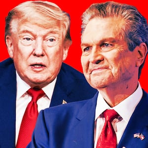 A photo illo illustration of Trump and Rick Jackson.