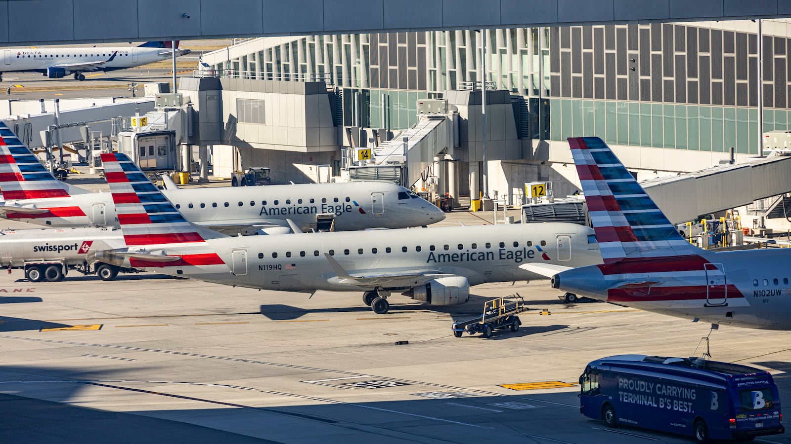 Fleet of American Airlines aircraft, LaGuardia Airport, New York, United States of America on November 12, 2024.