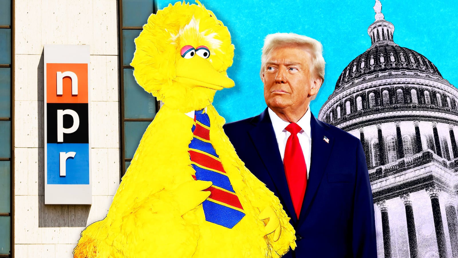 Donald Trump, Big Bird illustration