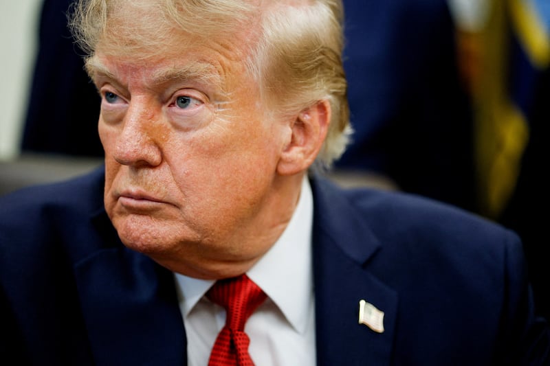 US President Donald J. Trump looks on as he makes an announcement on healthcare in the Oval Office at the White House in Washington, D.C., US, September 18, 2026. REUTERS/Evan Vucci