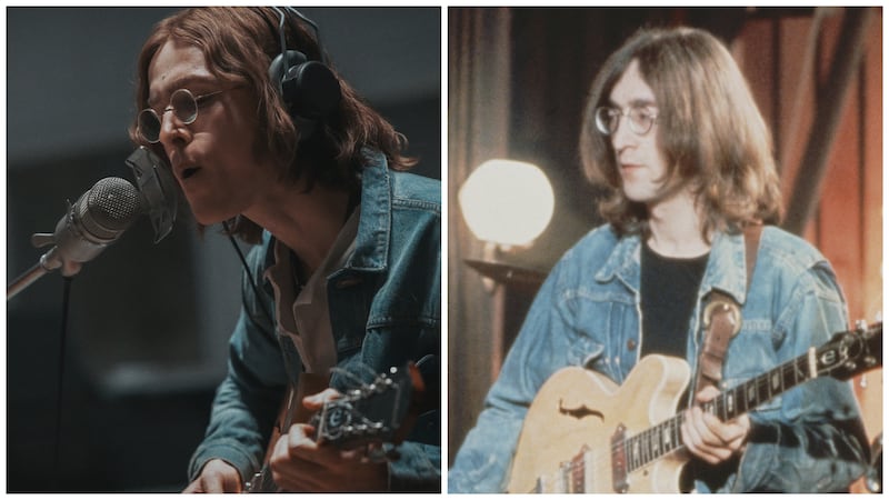 Harris Dickinson and John Lennon