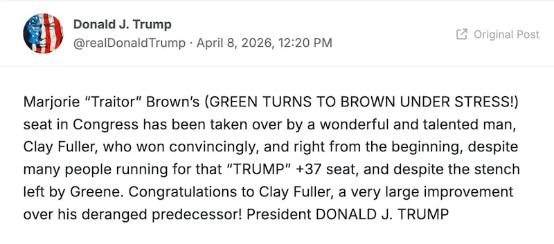 Georgia, and Greene, have clearly been on Trump's mind.