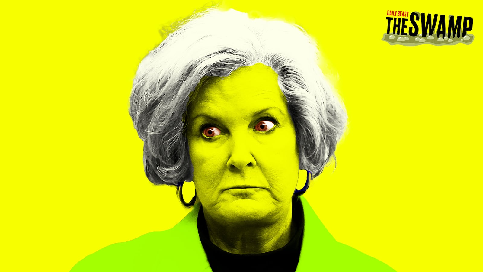 Susie Wiles in various shades of yellow/green