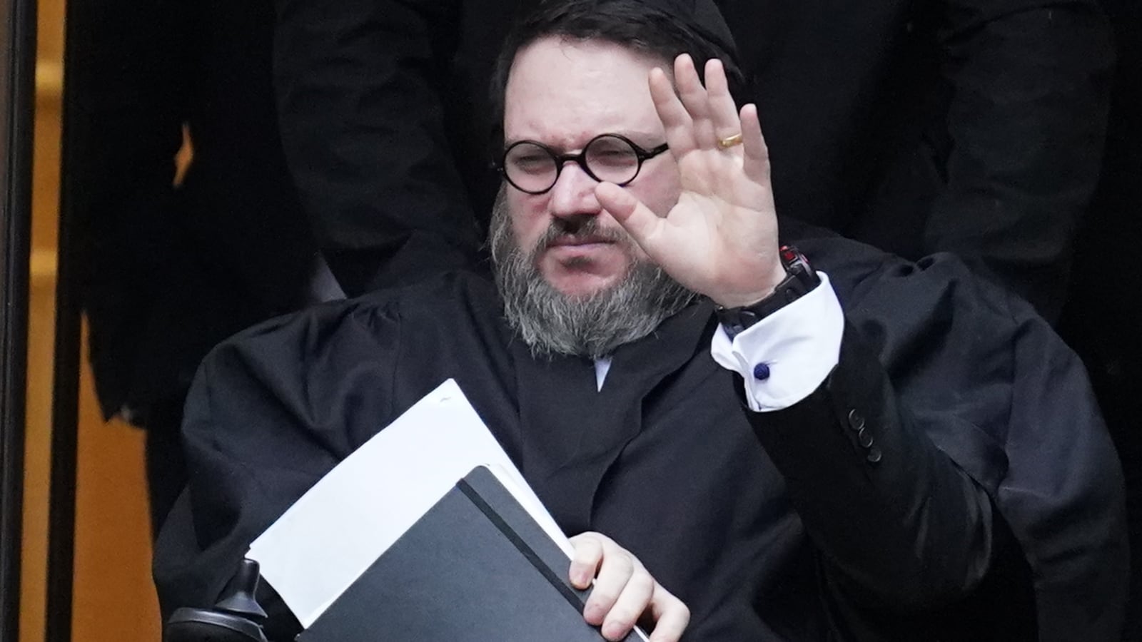 Nicholas Rossi leaves Edinburgh Sheriff and Justice of the Peace Court during his extradition hearing.