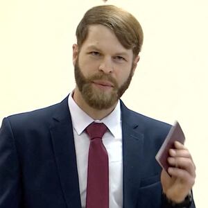 Daniel Martindale, a U.S. citizen who helped Russia from inside Ukraine, speaks after receiving a Russian passport, in Moscow, Russia, in this screengrab taken from a handout video released July 15, 2025.  Denis Pushilin via Telegram/Handout via REUTERS ATTENTION EDITORS - THIS IMAGE HAS BEEN SUPPLIED BY A THIRD PARTY. NO RESALES. NO ARCHIVES. MANDATORY CREDIT