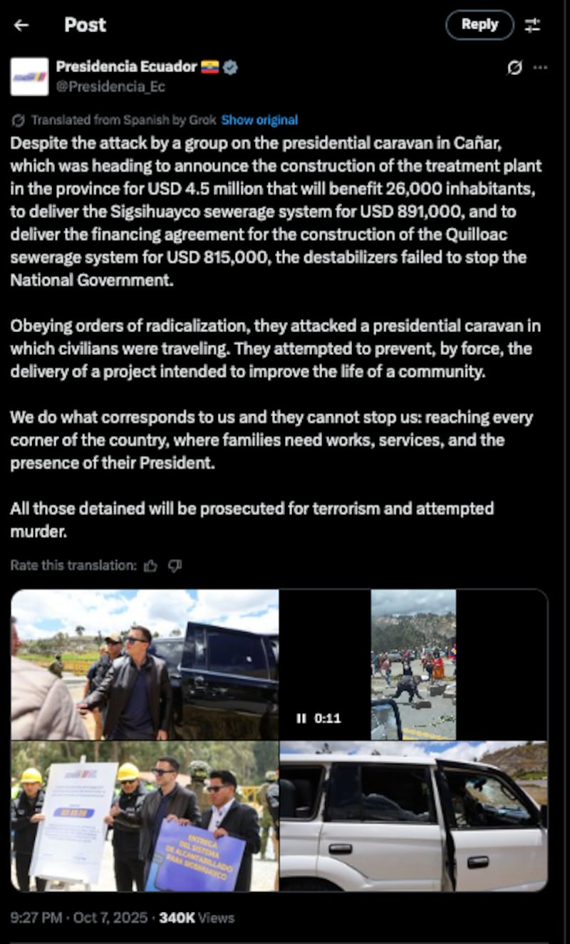 Presidencia Ecuador/X