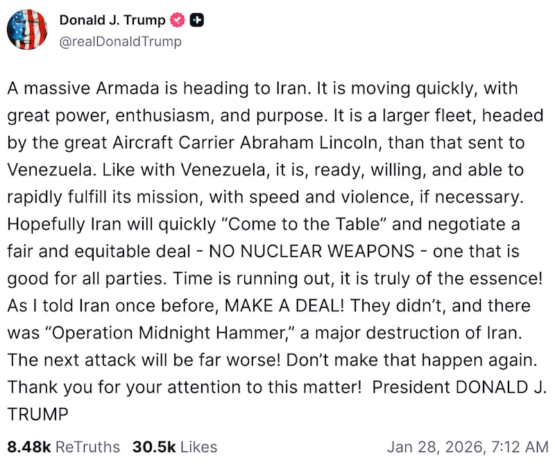 Donald Trump on Truth Social