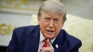 U.S. President Donald Trump points his finger as he participates in a bilateral meeting with Iraqi Prime Minister Ali al-Zaidi (not pictured) in the Oval Office at the White House in Washington, D.C., U.S., July 14, 2026. REUTERS/Evan Vucci