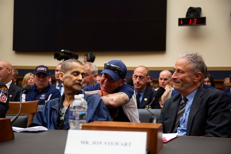Jon Steward, John Feal at the Capitol